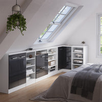 Vicco Mobile sottotetto Mobile angolare Antracite lucido/bianco 75.6 x 81.6 cm con 1 porta