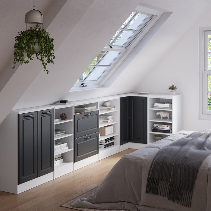 Vicco Mobile sottotetto Mobile angolare Antracite casa di campagna/bianco 75.6 x 81.6 cm con 1 porta