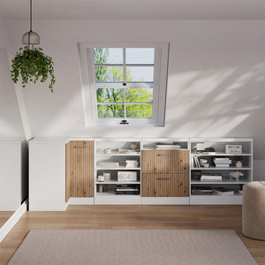 Vicco Mobile sottotetto Mobile angolare Rovere artigianale/bianco 75.6 x 81.6 cm con 1 porta