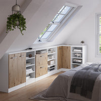 Vicco Mobile sottotetto Mobile angolare Rovere artigianale/bianco 75.6 x 81.6 cm con 1 porta