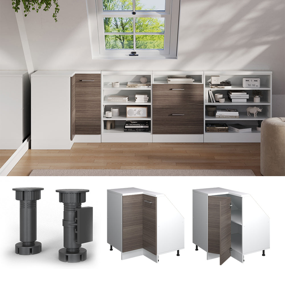 Vicco Mobile sottotetto Mobile angolare Grigio prezioso/bianco 75.6 x 81.6 cm con 1 porta