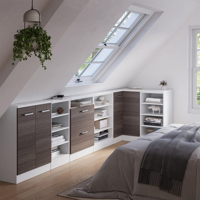 Vicco Mobile sottotetto Mobile angolare Grigio prezioso/bianco 75.6 x 81.6 cm con 1 porta