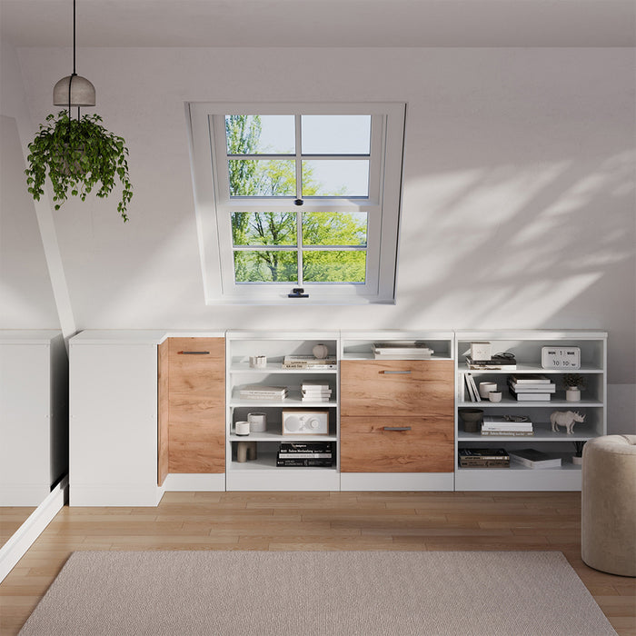 Vicco Mobile sottotetto Mobile angolare Quercia dorata/bianco 75.6 x 81.6 cm con 1 porta