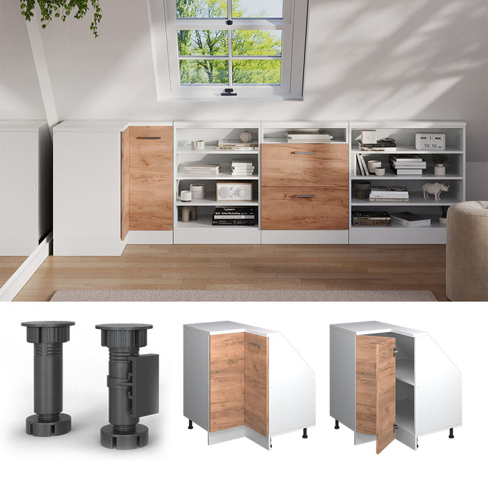 Vicco Mobile sottotetto Mobile angolare Quercia dorata/bianco 75.6 x 81.6 cm con 1 porta