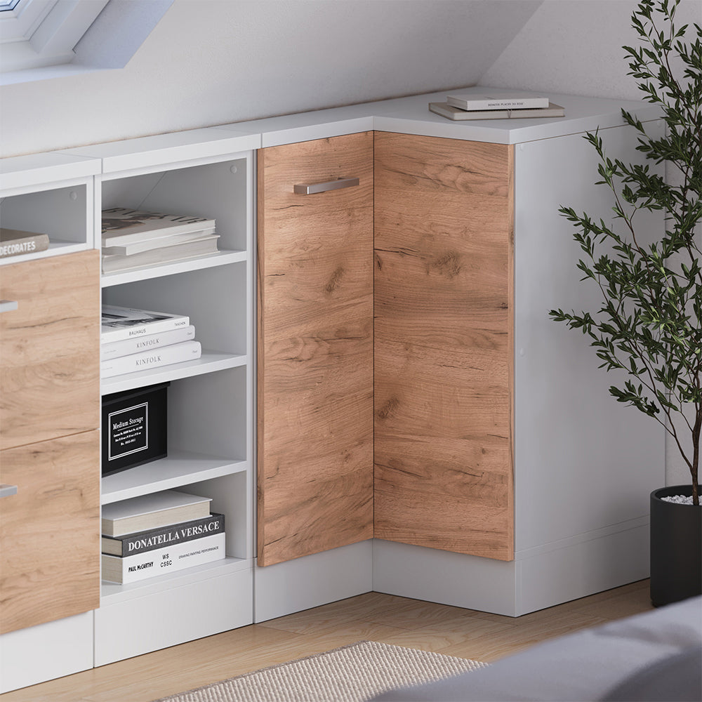 Vicco Mobile sottotetto Mobile angolare Quercia dorata/bianco 75.6 x 81.6 cm con 1 porta