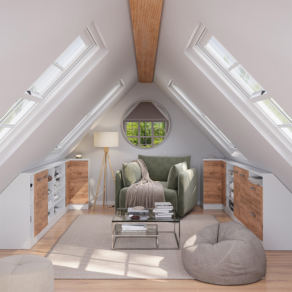 Vicco Mobile cucina angolare per sottotetto Quercia dorata 75.6 cm con 1 porta