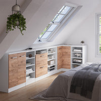 Vicco Mobile sottotetto Mobile angolare Quercia dorata/bianco 75.6 x 81.6 cm con 1 porta