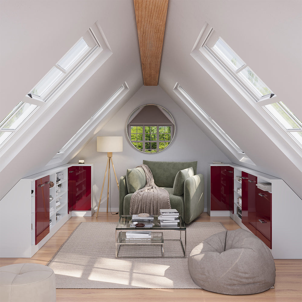 Vicco Mobile sottotetto Mobile angolare Rosso lucido/bianco 75.6 x 81.6 cm con 1 porta