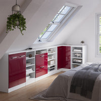 Vicco Mobile cucina angolare per sottotetto Rosso lucido 75.6 cm con 1 porta