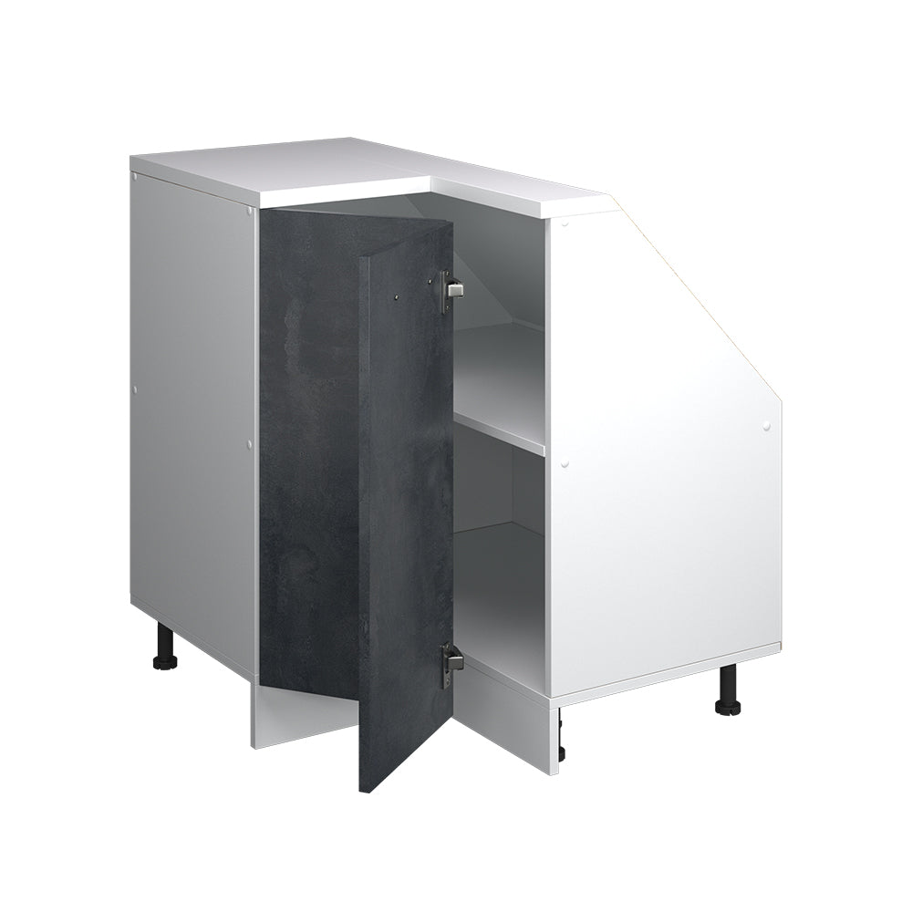 Vicco Mobile cucina angolare per sottotetto Calcestruzzo nero 75.6 cm con 1 porta