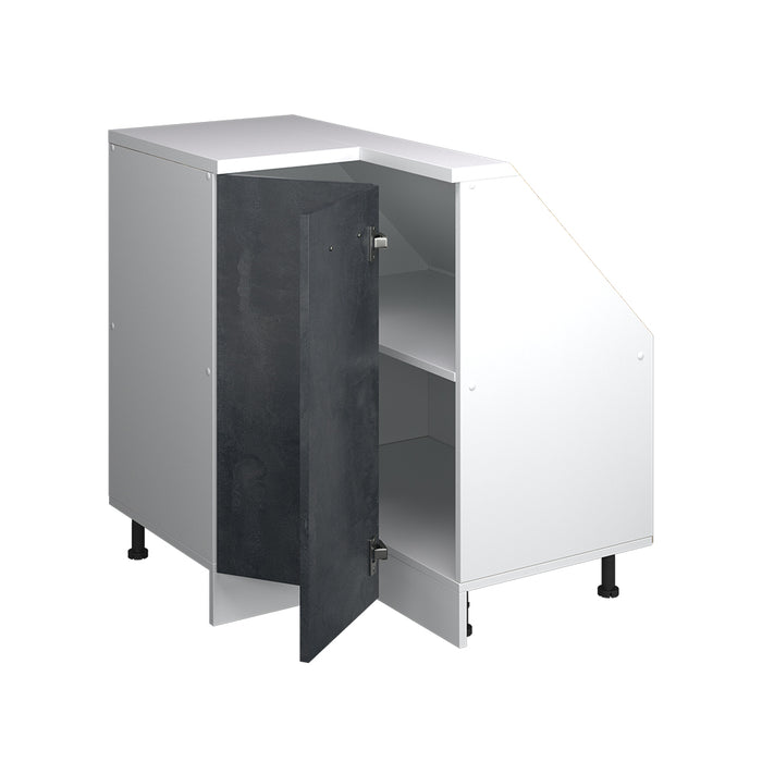 Vicco Mobile cucina angolare per sottotetto Calcestruzzo nero 75.6 cm con 1 porta