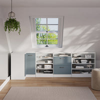 Vicco Mobile sottotetto Mobile angolare Blu-grigio/bianco 75.6 x 81.6 cm con 1 porta