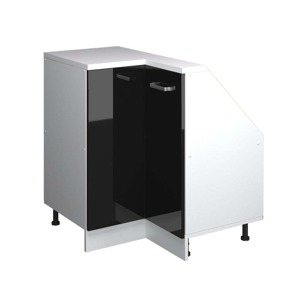 Vicco Mobile cucina angolare per sottotetto Nero lucido 75.6 cm con 1 porta