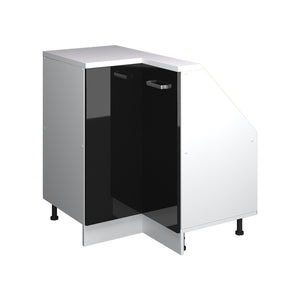 Vicco Mobile cucina angolare per sottotetto Nero lucido 75.6 cm con 1 porta