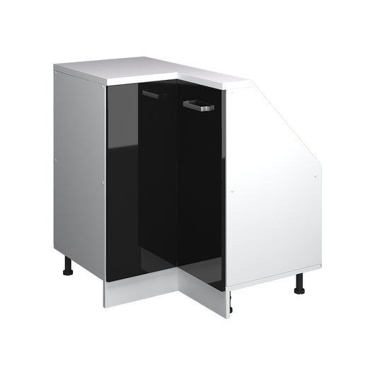 Vicco Mobile cucina angolare per sottotetto Nero lucido 75.6 cm con 1 porta