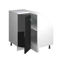 Vicco Mobile cucina angolare per sottotetto Nero lucido 75.6 cm con 1 porta