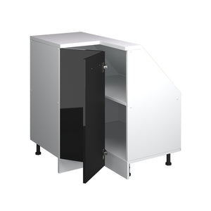 Vicco Mobile cucina angolare per sottotetto Nero lucido 75.6 cm con 1 porta