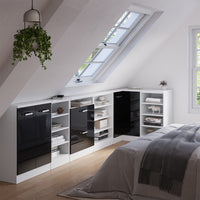 Vicco Mobile cucina angolare per sottotetto Nero lucido 75.6 cm con 1 porta