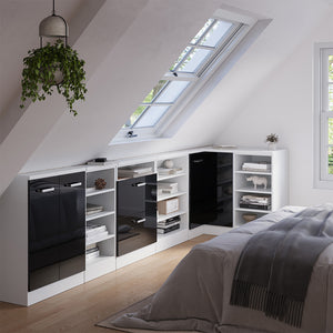 Vicco Mobile cucina angolare per sottotetto Nero lucido 75.6 cm con 1 porta