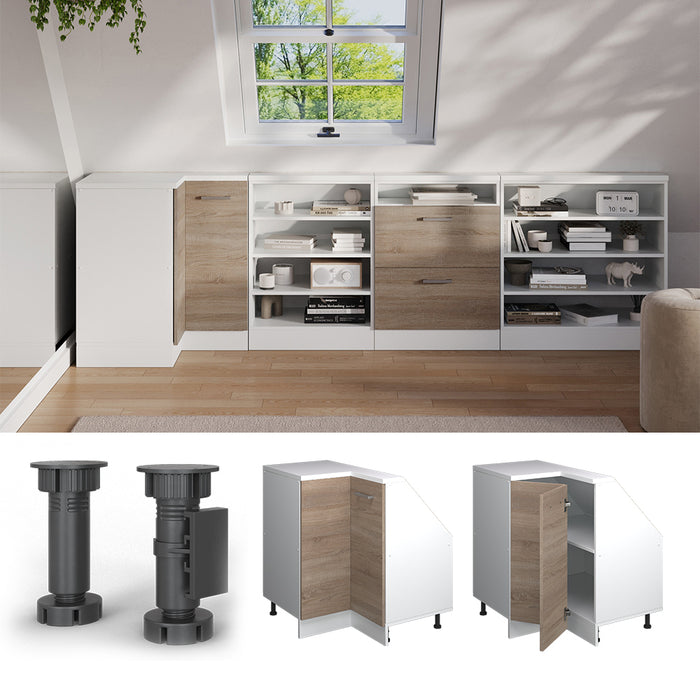 Vicco Mobile sottotetto Mobile angolare Sonoma/Bianco 75.6 x 81.6 cm con 1 porta