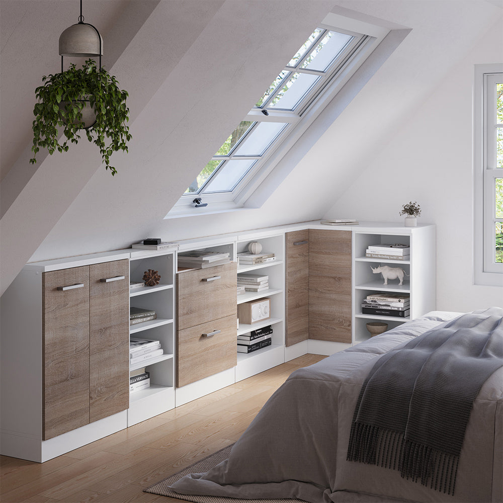 Vicco Mobile sottotetto Mobile angolare Sonoma/Bianco 75.6 x 81.6 cm con 1 porta