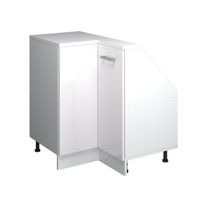 Vicco Mobile cucina angolare per sottotetto Bianco lucido 75.6 cm con 1 porta