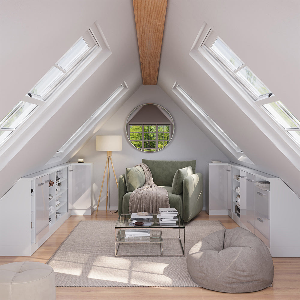 Vicco Mobile cucina angolare per sottotetto Bianco lucido 75.6 cm con 1 porta