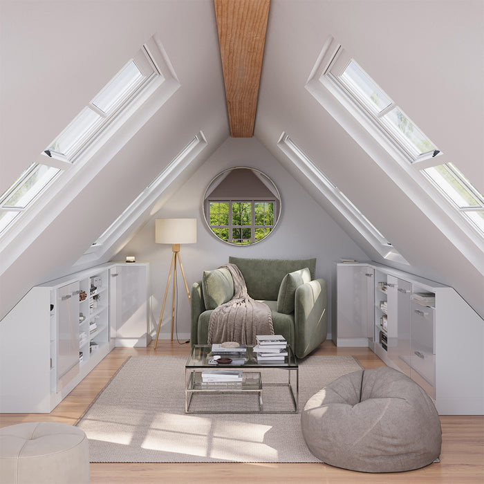 Vicco Mobile cucina angolare per sottotetto Bianco lucido 75.6 cm con 1 porta