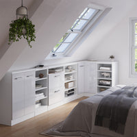 Vicco Mobile sottotetto Mobile angolare Bianco lucido/bianco 75.6 x 81.6 cm con 1 porta