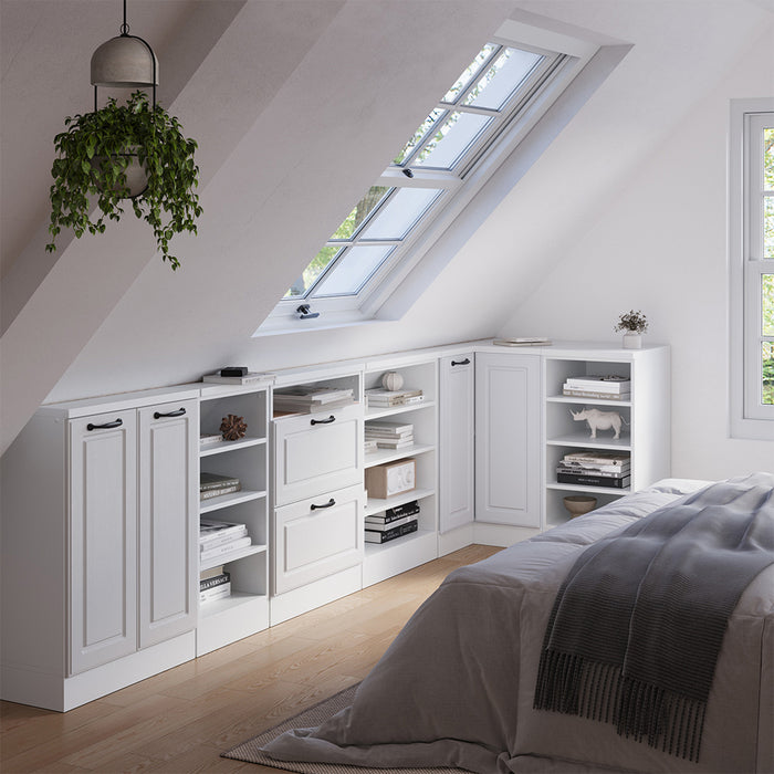 Vicco Mobile sottotetto Mobile angolare Casa di campagna bianca/bianco 75.6 x 81.6 cm con 1 porta