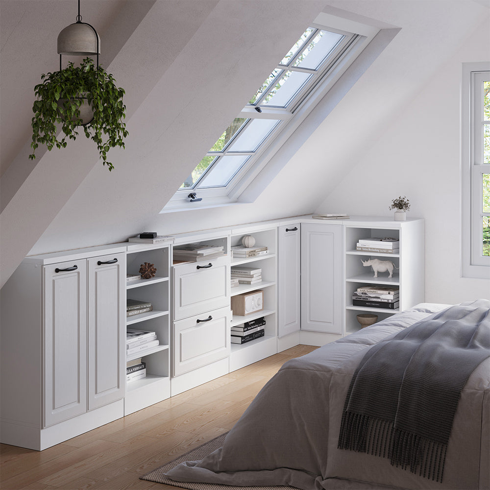 Vicco Mobile cucina angolare per sottotetto Bianco casa di campagna 75.6 cm con 1 porta