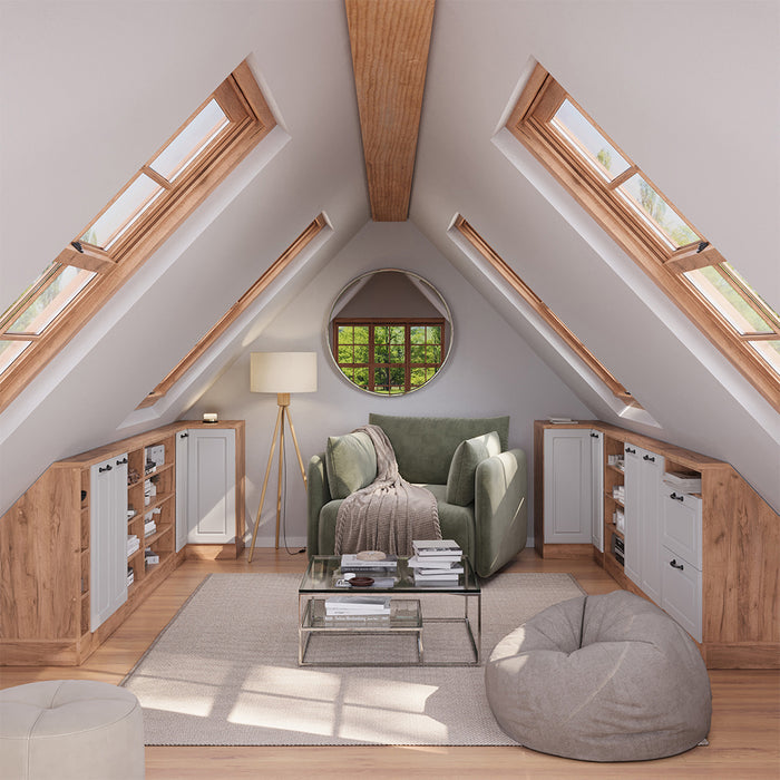 Vicco Mobile sottotetto Mobile angolare Casa di campagna bianca/quercia dorata 75.6 x 81.6 cm con 1 porta