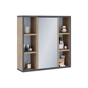 Vicco Specchio contenitore bagno Quercia dorata 60 x 59.2 cm Con ripiani e porta a specchio