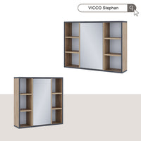Vicco Specchio contenitore bagno Quercia dorata 60 x 59.2 cm Con ripiani e porta a specchio