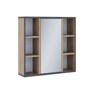 Vicco Specchio contenitore bagno Quercia dorata 60 x 59.2 cm Con ripiani e porta a specchio