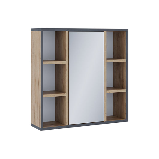 Vicco Specchio contenitore bagno Quercia dorata 60 x 59.2 cm Con ripiani e porta a specchio