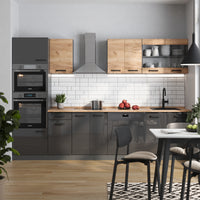 Vicco Cucina componibile Quercia dorata/antracite 300 cm mobili bicolore, PT Rovere