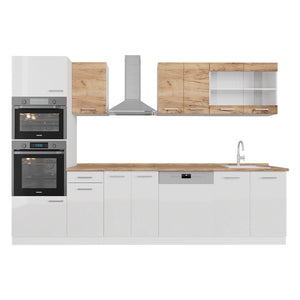 Vicco Cucina componibile Quercia dorata/bianco 300 cm mobili bicolore, PT Rovere