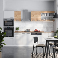 Vicco Cucina componibile Quercia dorata/bianco 300 cm mobili bicolore, PT Rovere