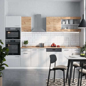 Vicco Cucina componibile Quercia dorata/bianco 300 cm mobili bicolore, PT Rovere