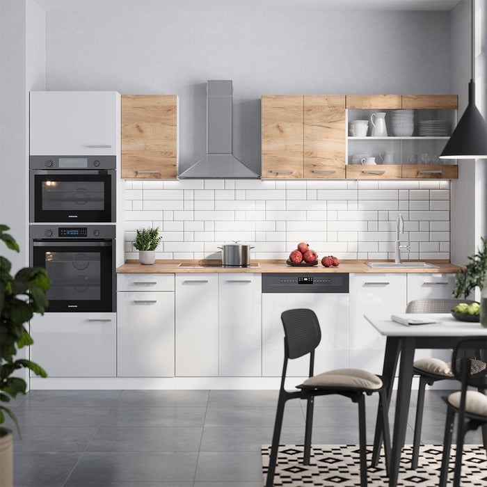 Vicco Cucina componibile Quercia dorata/bianco 300 cm mobili bicolore, PT Rovere