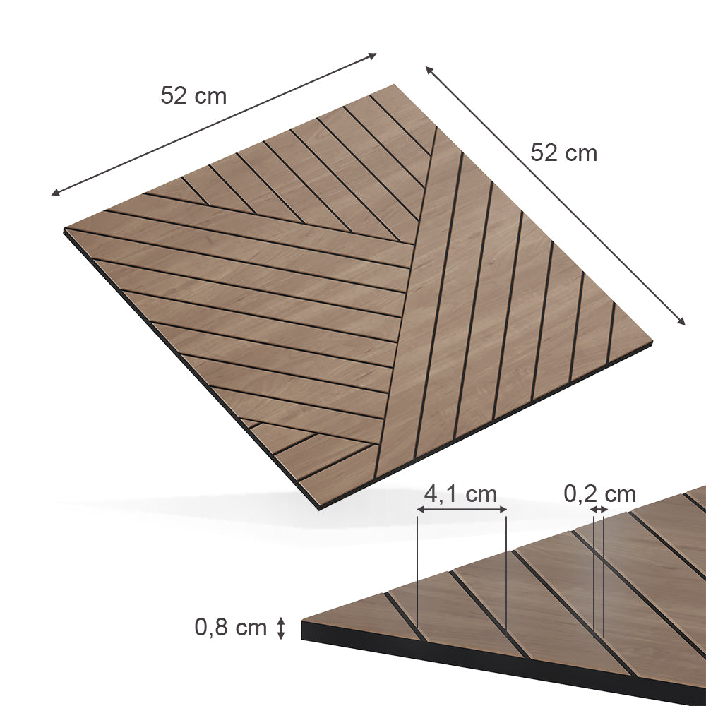 Vicco Pannello a parete Rovere 4 pezzi