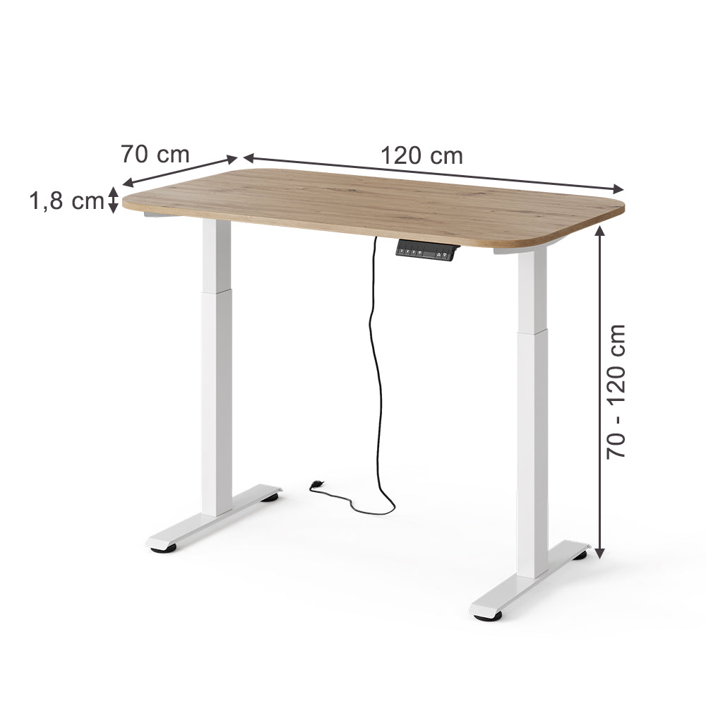 Vicco Scrivania Bianco/Artisan 120 x 70 cm 2 motori