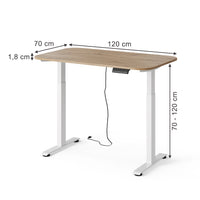 Vicco Scrivania Bianco/Artisan 120 x 70 cm 2 motori