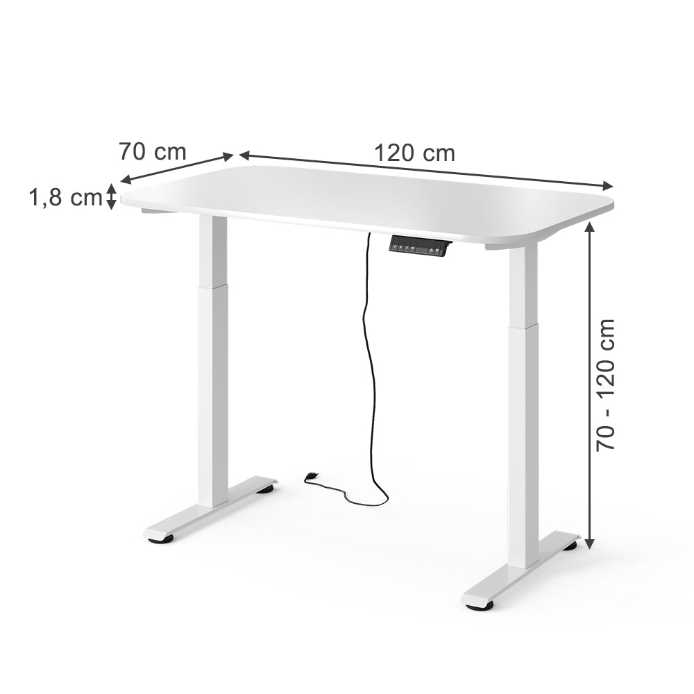 Vicco Scrivania Bianco 120 x 70 cm 2 motori