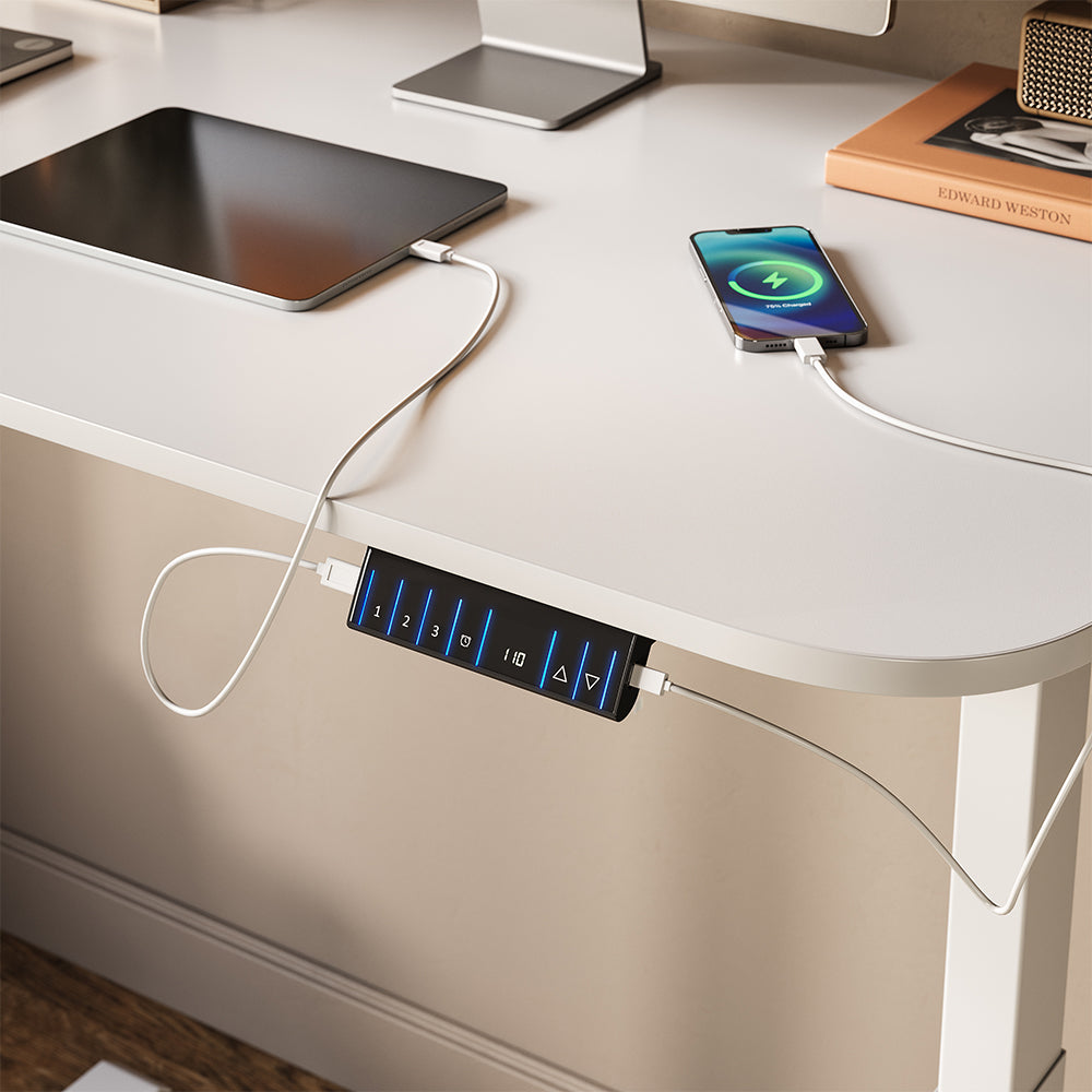 Vicco Scrivania Bianco 120 x 70 cm 2 motori