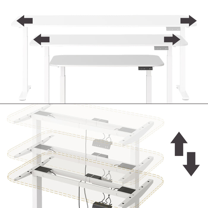 Vicco Scrivania Bianco 120 x 70 cm 2 motori