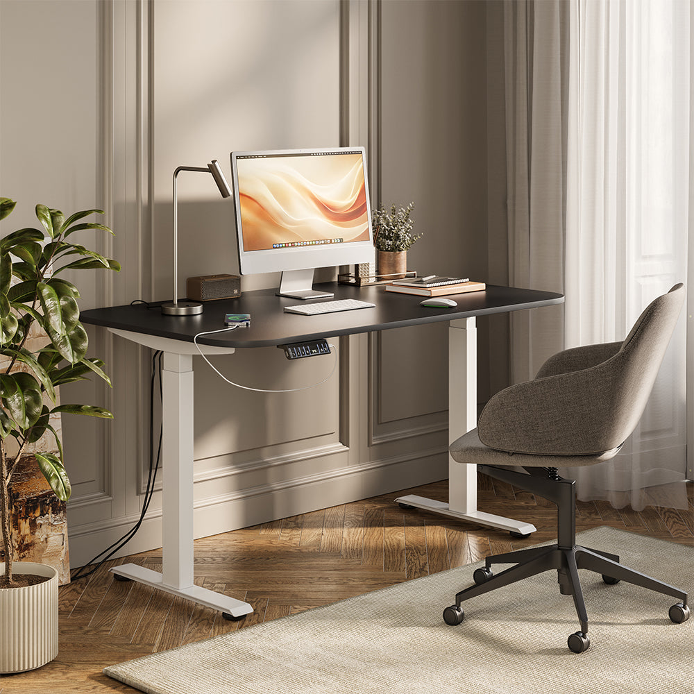 Vicco Scrivania Bianco/antracite 140 x 80 cm 2 motori