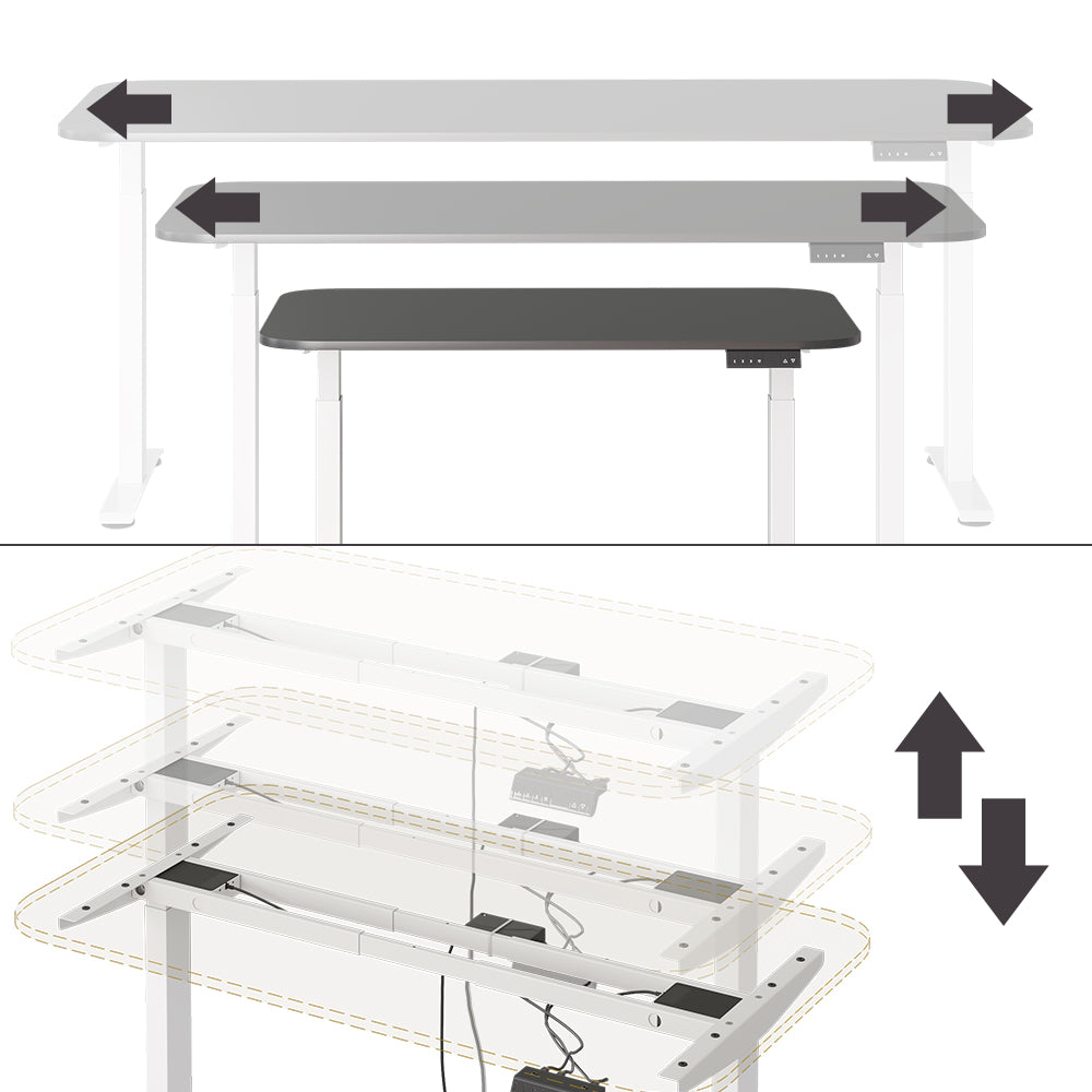 Vicco Scrivania Bianco/antracite 140 x 80 cm 2 motori