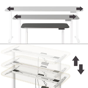 Vicco Scrivania Bianco/antracite 140 x 80 cm 2 motori